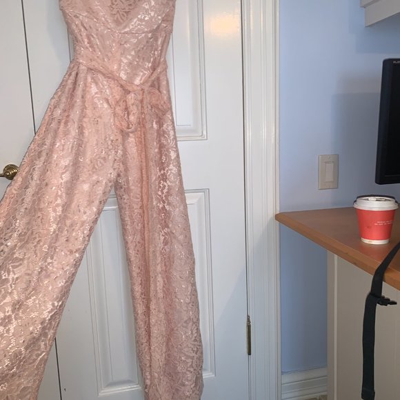 TBDress Halter Sashes Lace Bridesmaid Jumpsuit - Picture 7 of 16